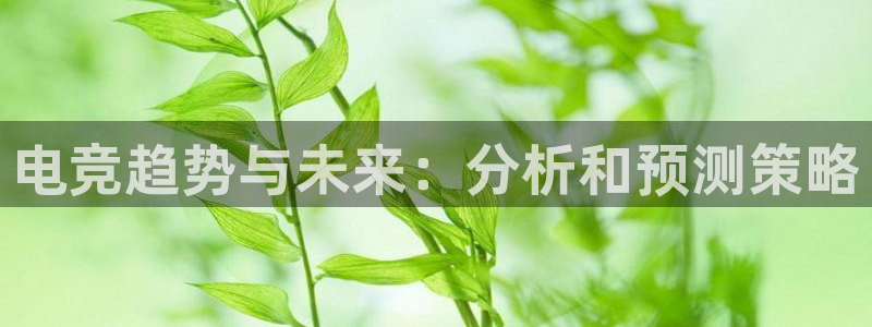 JJB电竞官：电竞趋势与未来：分析和预测策略